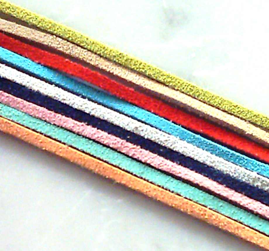 100 fios de camurça de uma só cor ou cores variadas (5mmX2mm)